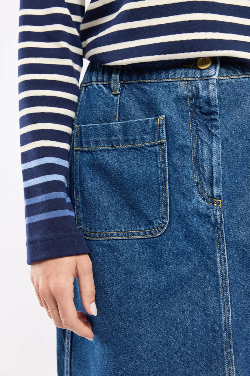 Armor Lux Long denim skirt - cotton Jean Clair