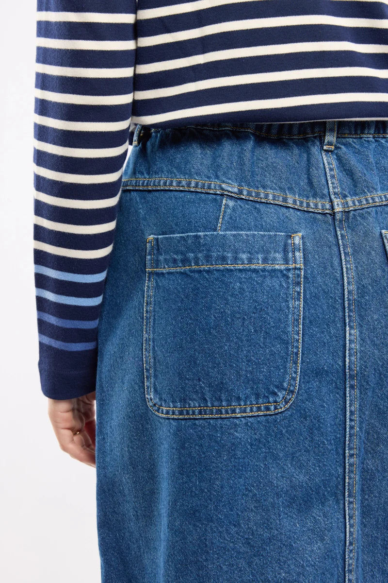 Armor Lux Long denim skirt - cotton Jean Clair