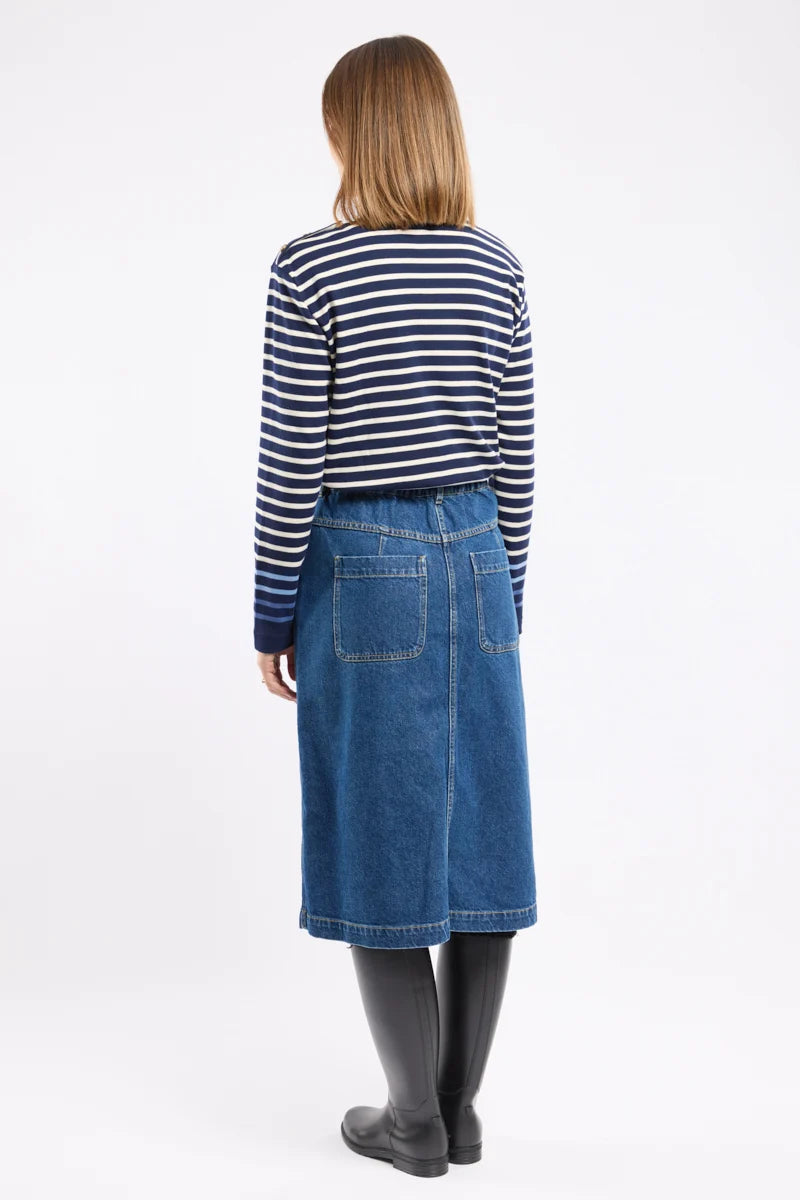 Armor Lux Long denim skirt - cotton Jean Clair