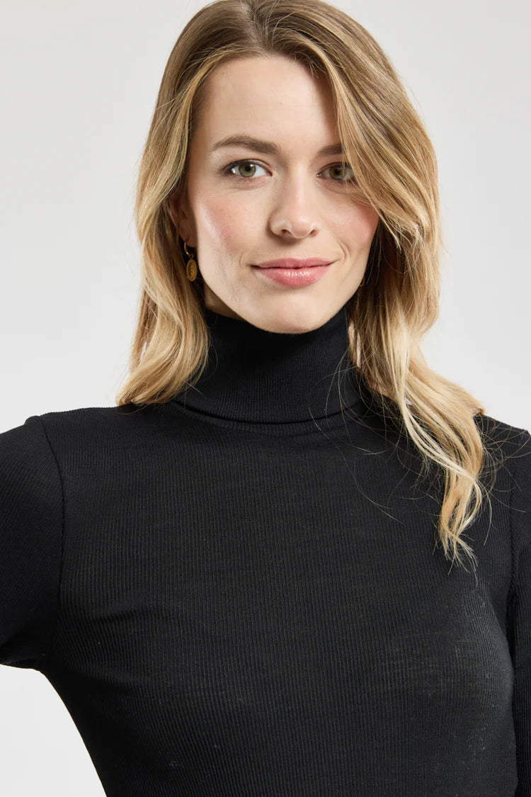Armor Lux - Uld Silke Turtleneck - Black