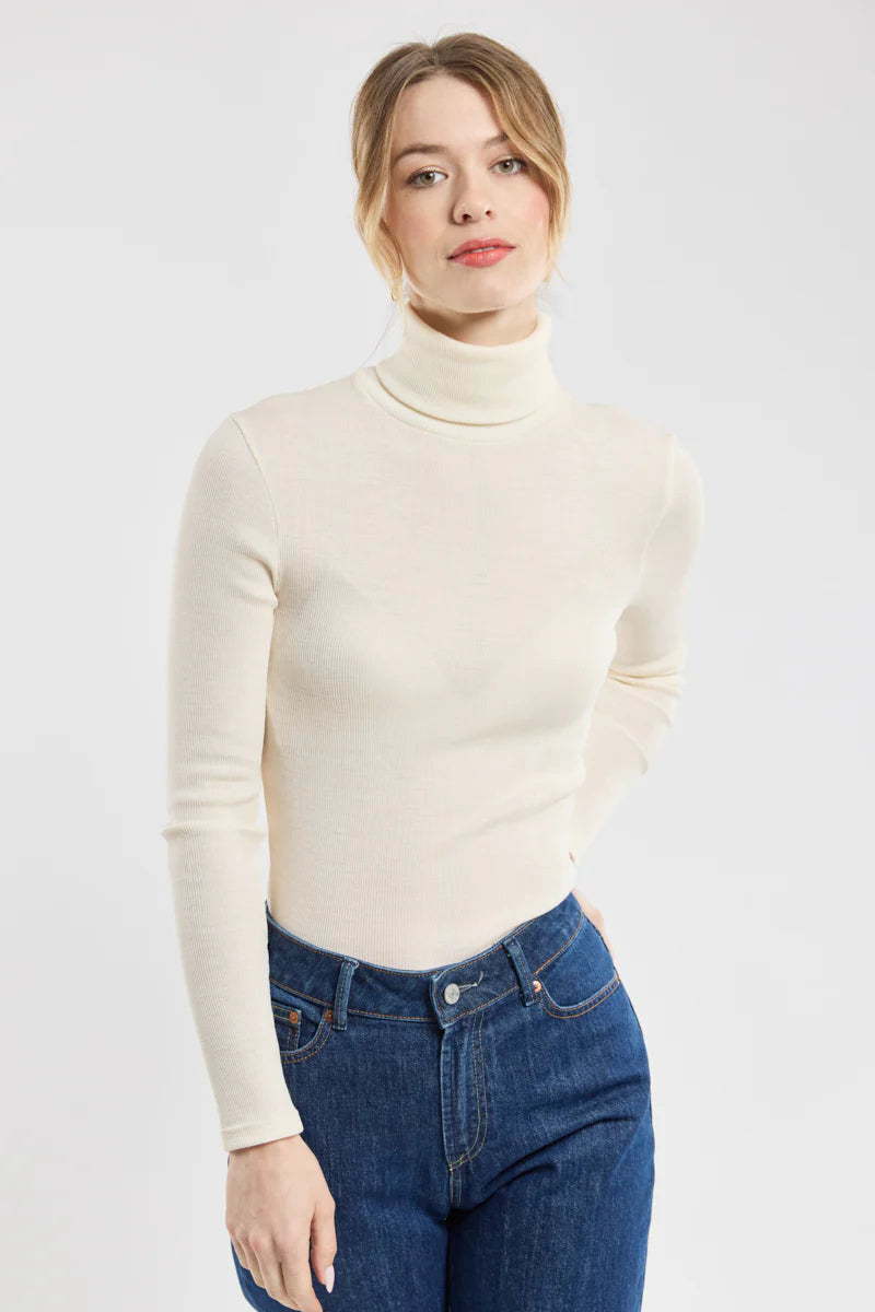 Armor Lux - Uld Silke Turtleneck - Naturel