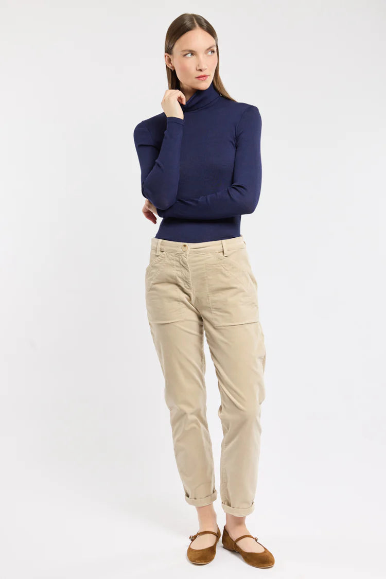 Armor Lux - Uld Silke Turtleneck - Indaco Navy