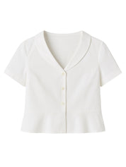 Schulz by Crowd Saima GOTS organic cotton white shirt blouse