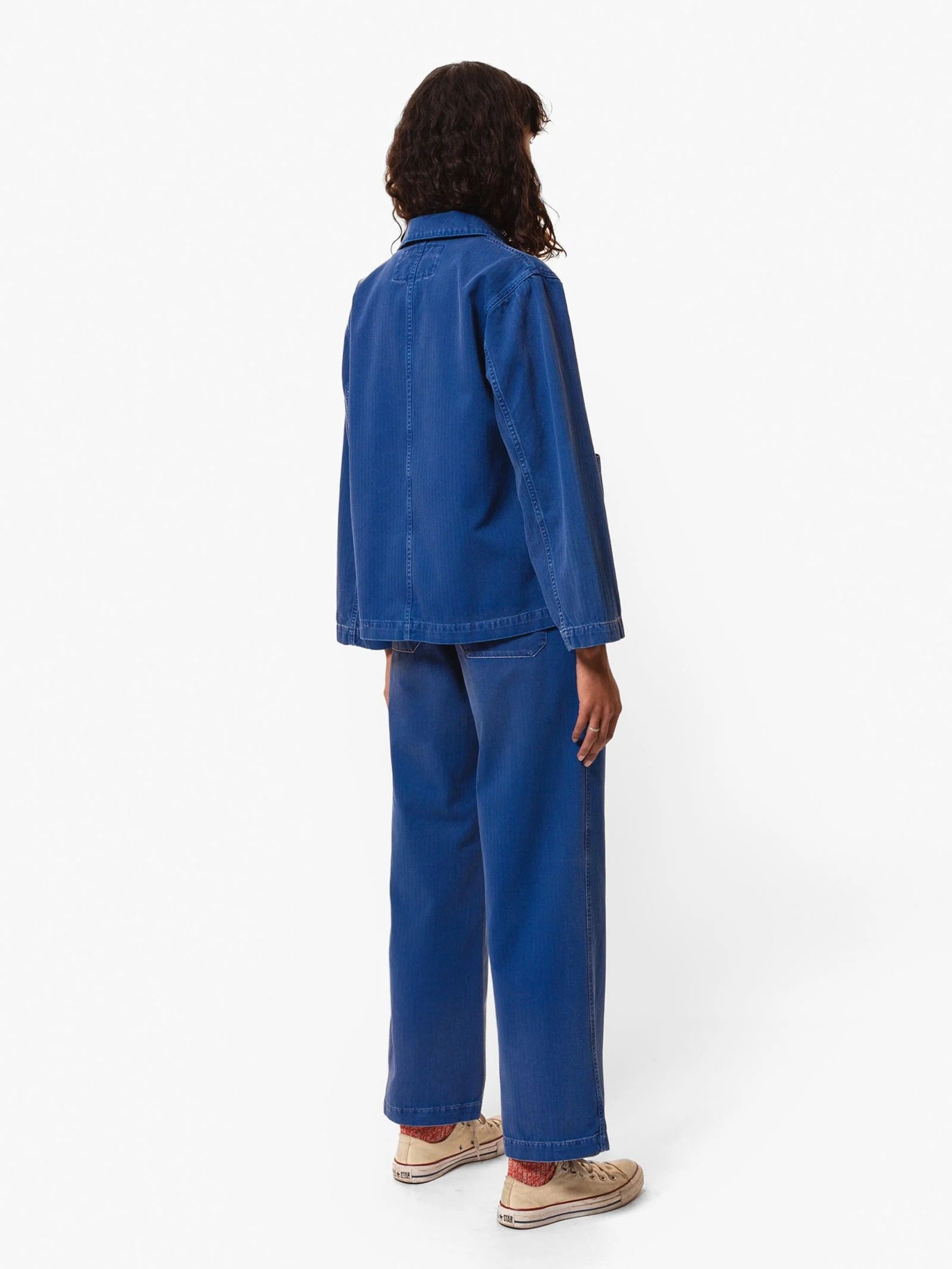 Nudie Jeans Wendy Herringbone Pants Blue