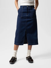 Nudie Jeans Boel Painter Denim Skirt Dark Blue