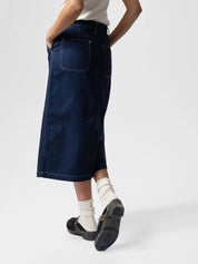 Nudie Jeans Boel Painter Denim Skirt Dark Blue