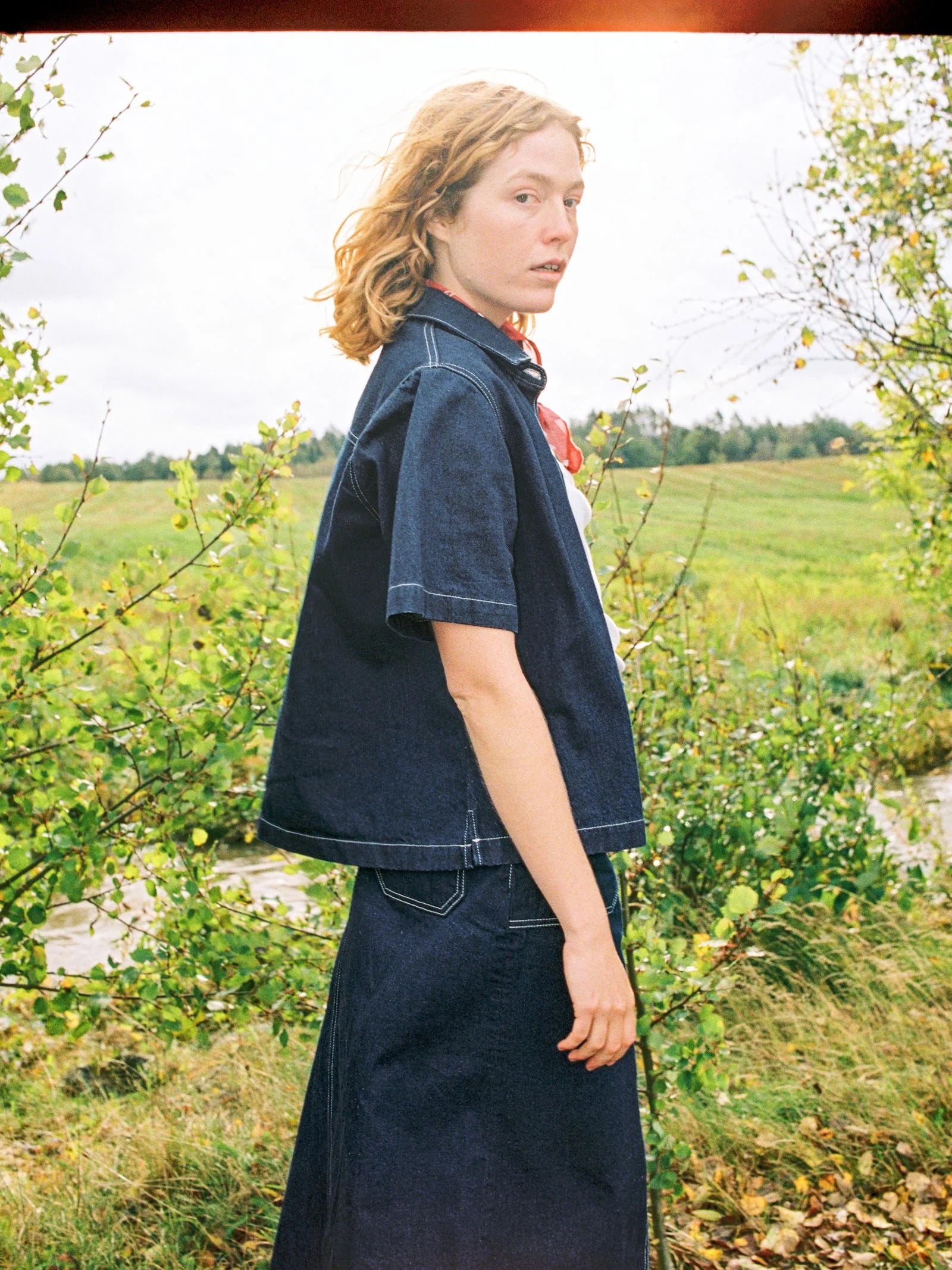 Nudie Jeans Lina Painter Denim Shirt Dark Blue