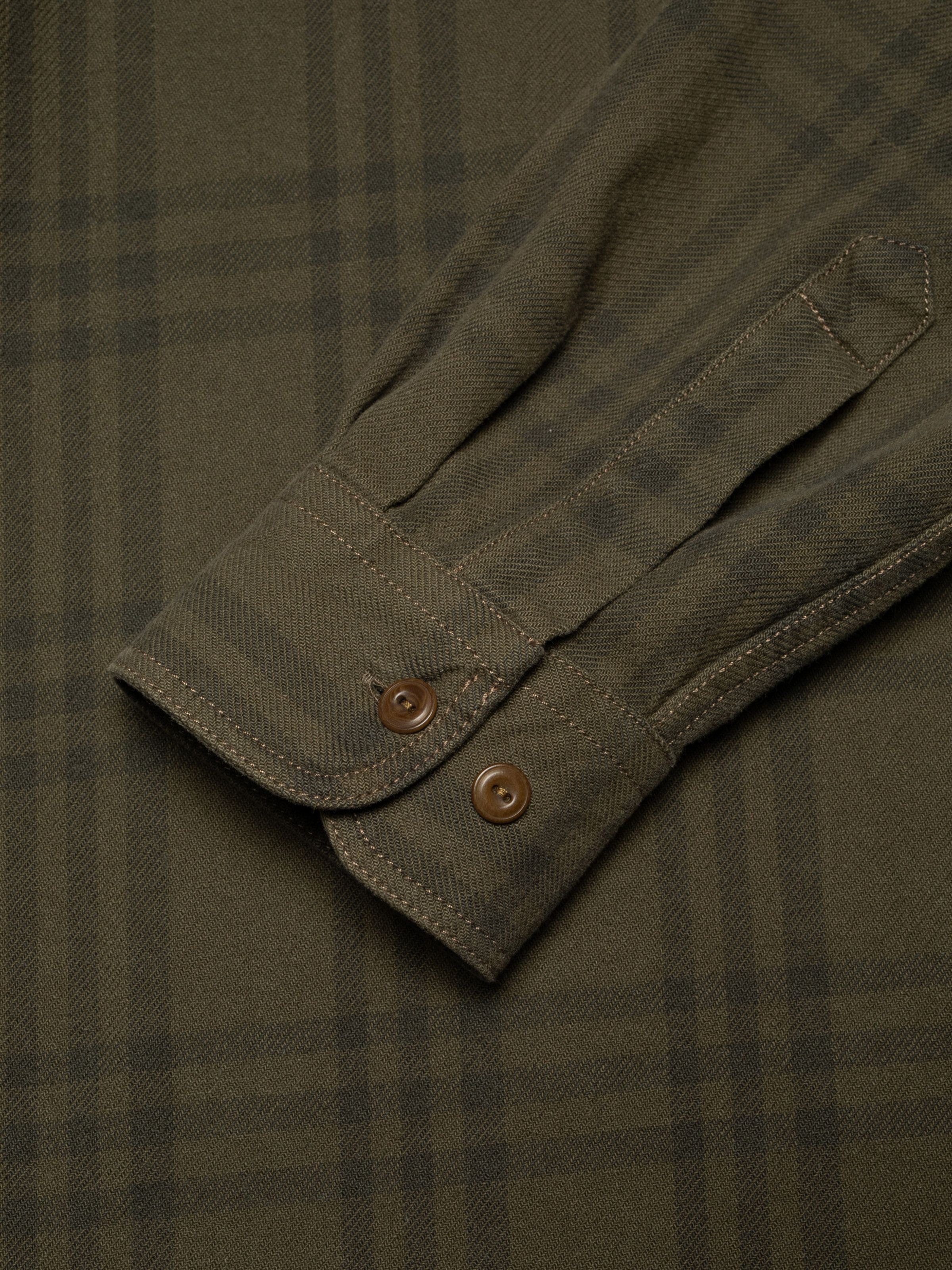 Nudie Jeans Julian Worker Plaid Check Shirt Olive