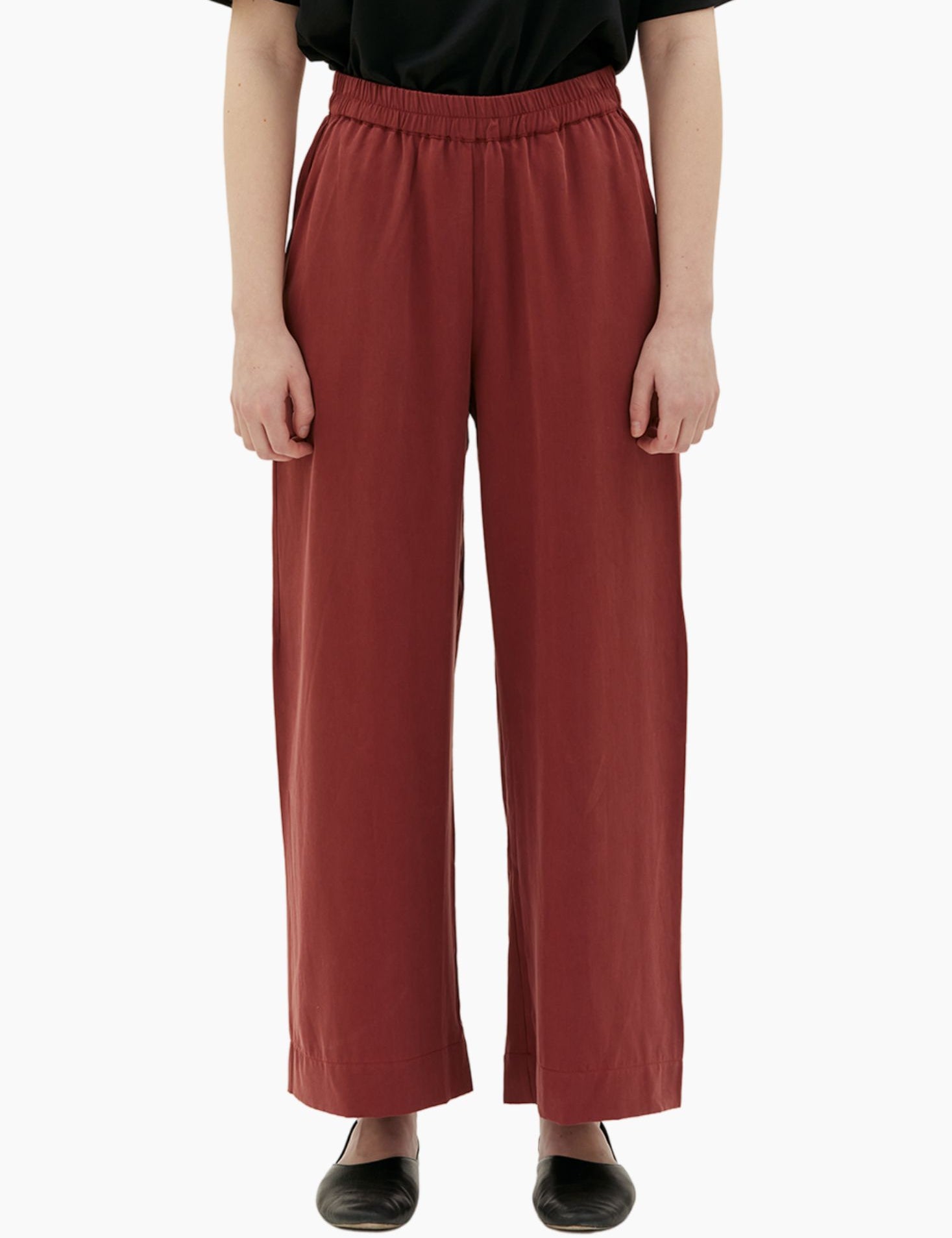 Maska - Thea flowy tencel pants - Brick Red