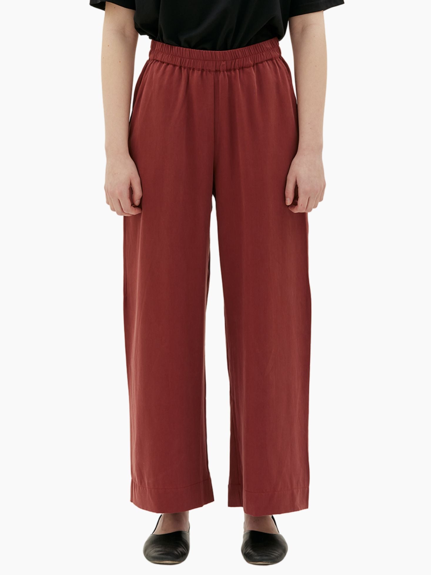 Maska - Thea flowy tencel pants - Brick Red