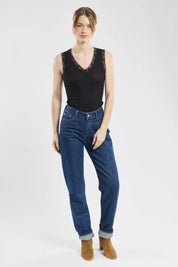 Armor Lux V-neck vest top – wool and silk Black