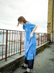 Nudie Jeans - Danielle Dress Striped - Blue/Offwhite