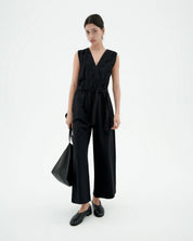 Thinking Mu - Winona Jumpsuit - Black Seersucker