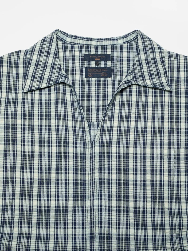 Nudie Jeans - Ronja Dress Indigo Seersucker Blue/Offwhite