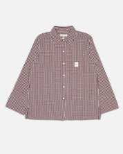 Nudie Jeans Sassa Shirt Check Wine/Offwhite