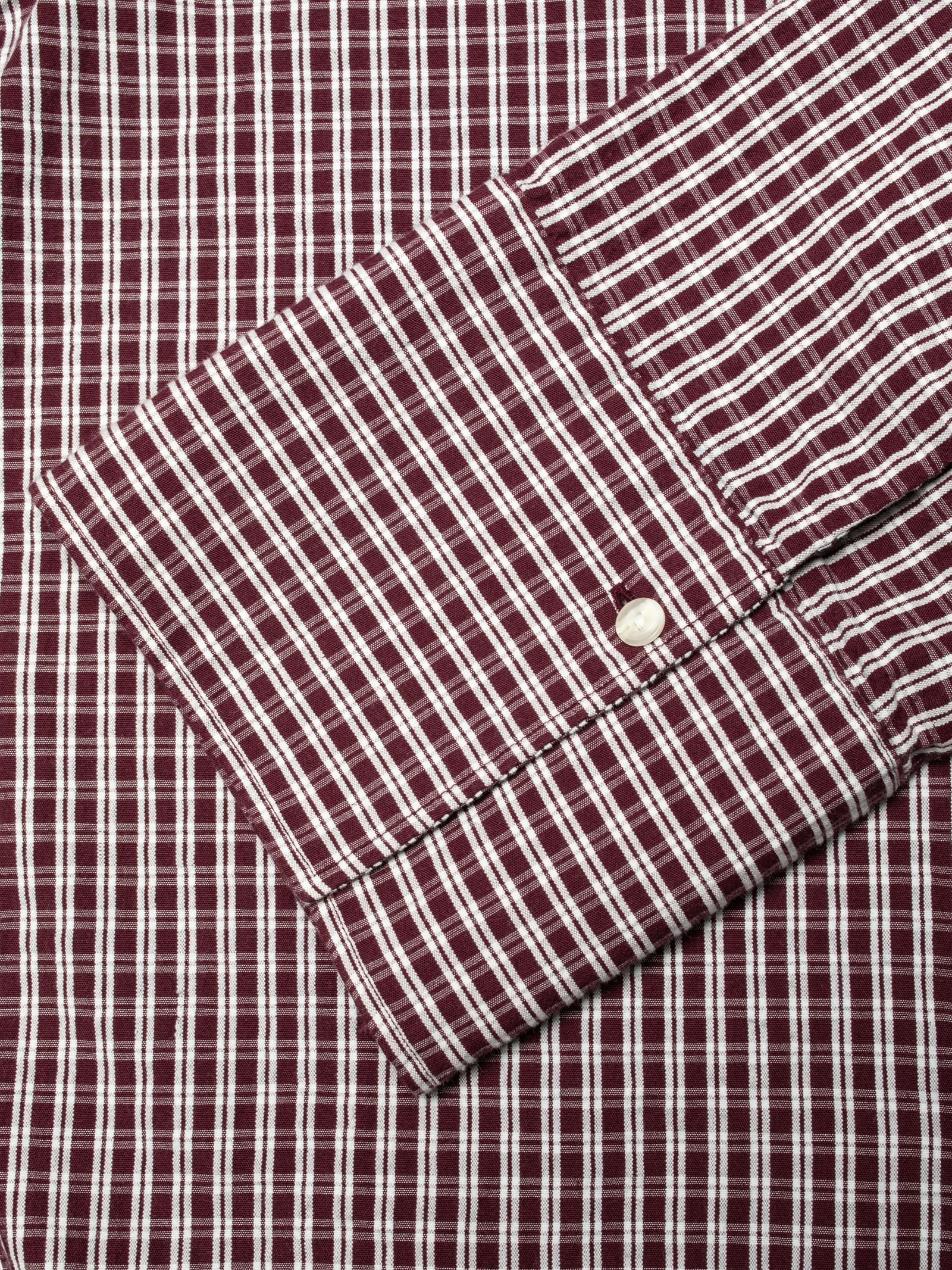 Nudie Jeans Sassa Shirt Check Wine/Offwhite