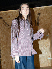 Nudie Jeans Sassa Shirt Check Wine/Offwhite