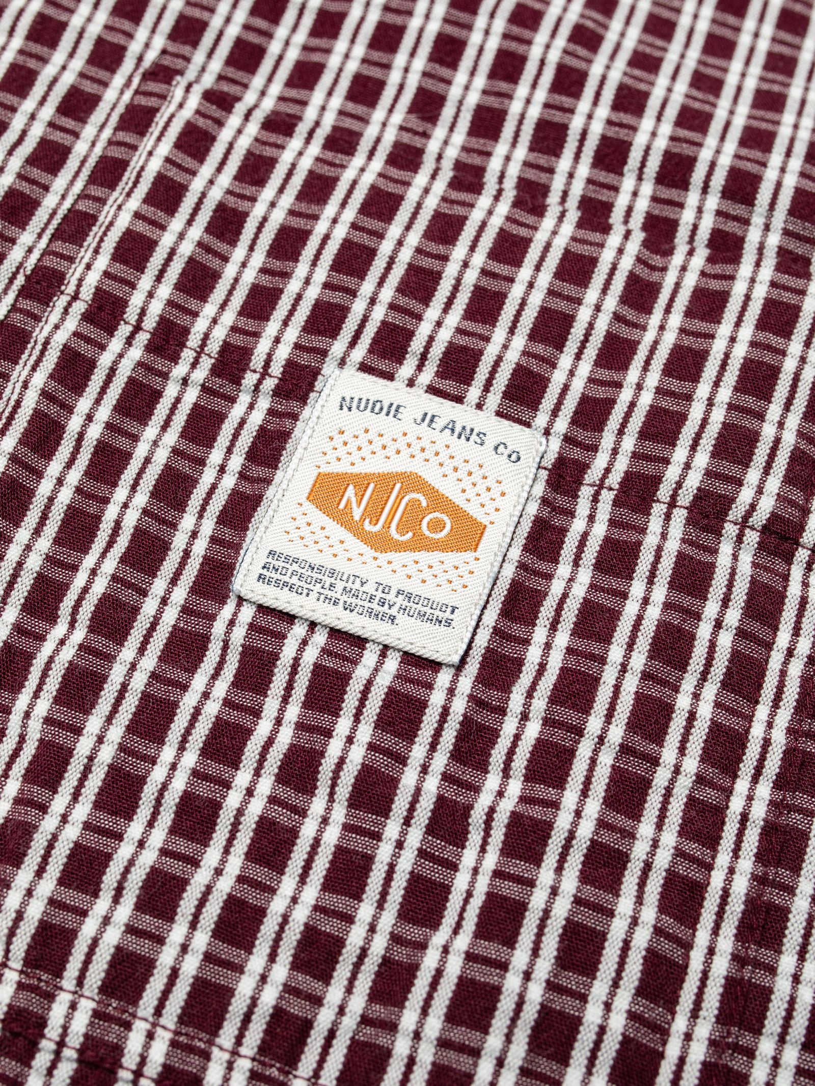 Nudie Jeans Sassa Shirt Check Wine/Offwhite