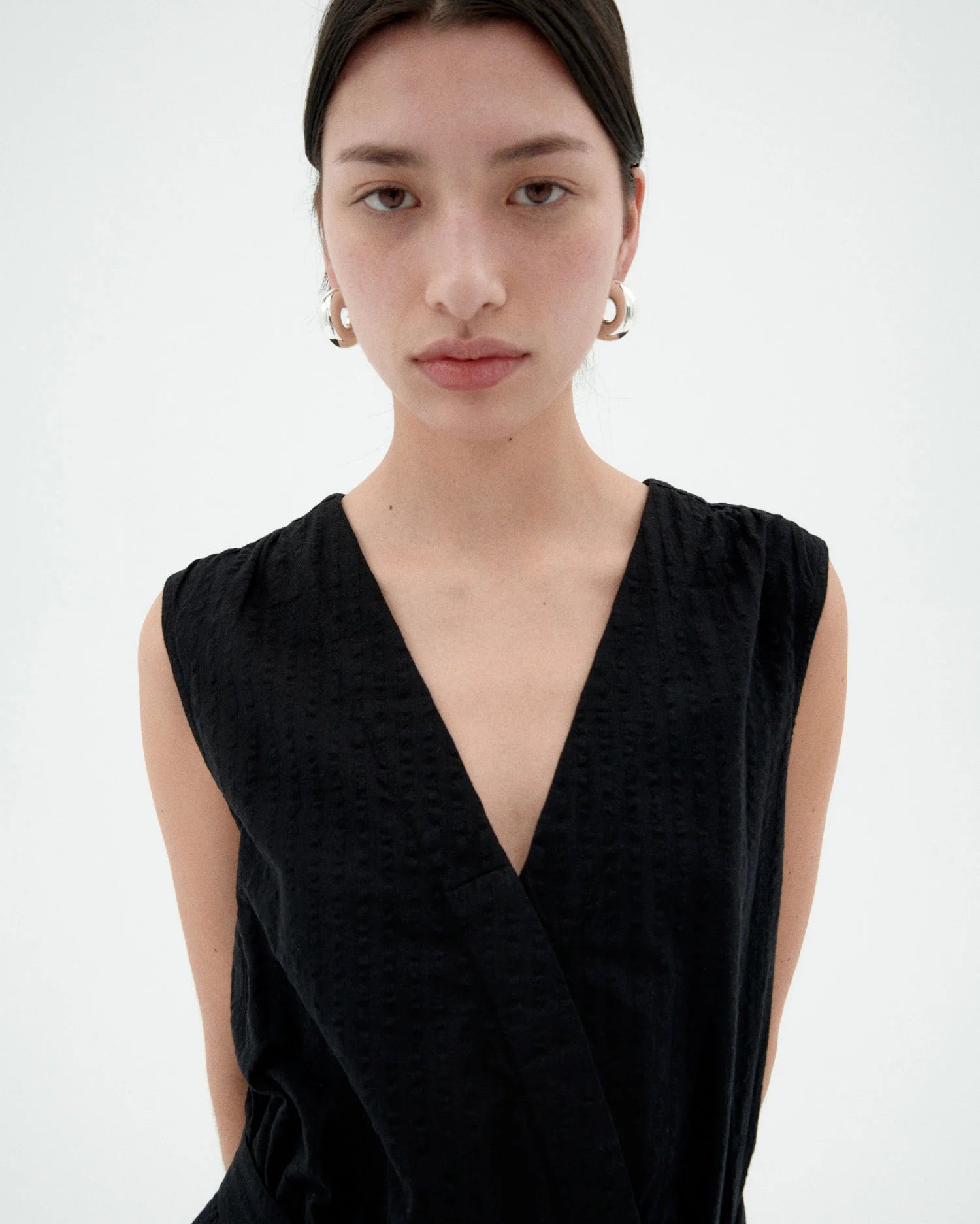 Thinking Mu - Winona Jumpsuit - Black Seersucker