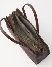 O MY BAG Alma 13/14" Soft Grain Leather - Chocolate