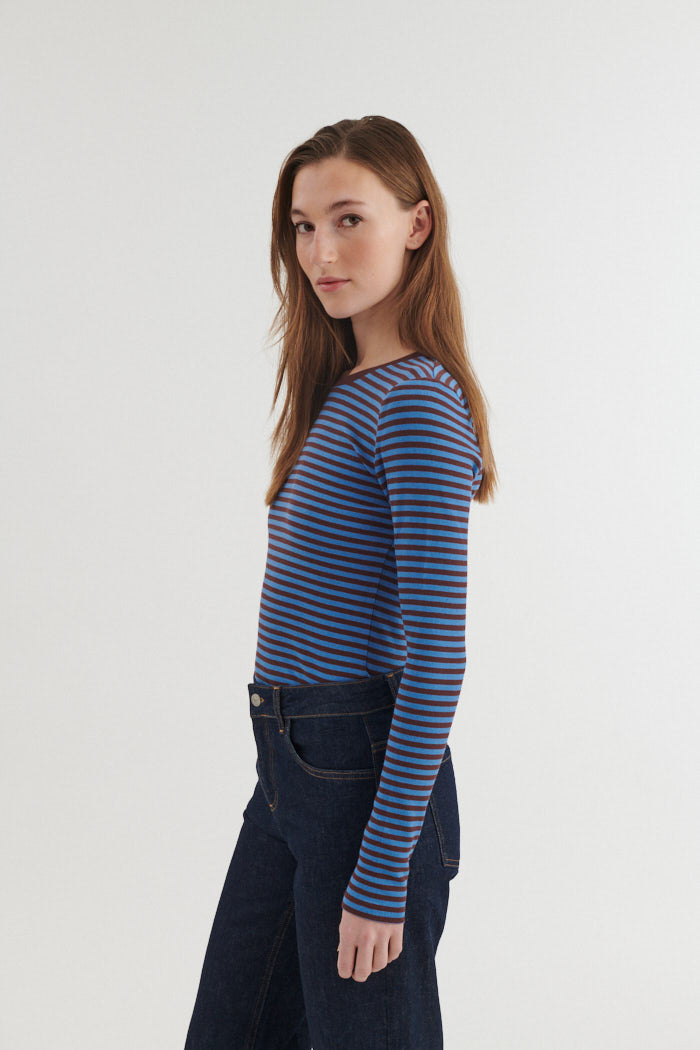 Ludmilla LS Tee - Riviera / Chicory coffee