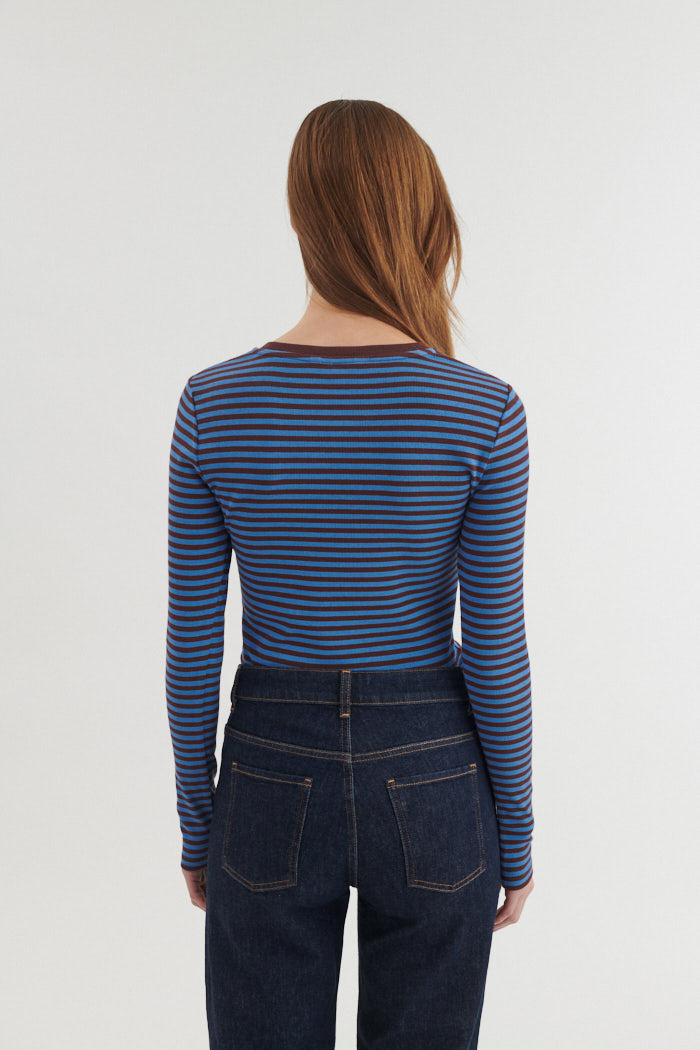 Ludmilla LS Tee - Riviera / Chicory coffee