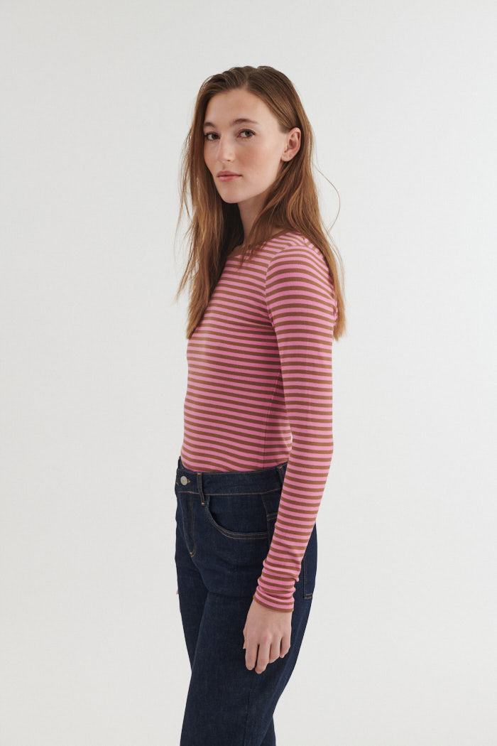 Ludmilla LS Tee - Cashmere rose / nuthatch