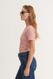 Basic Apparel - Ludmilla O-neck - Cedar wood / Rose shadow