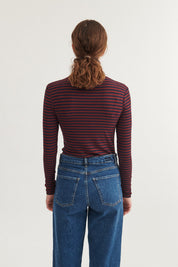Basic Apparel - Ludmilla High-neck - Bordeaux truffle / Sky captain