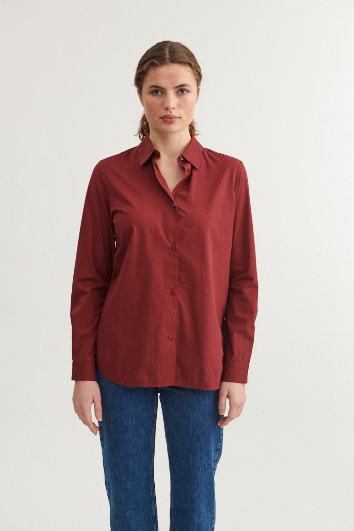 Basic Apparel Vilde Classic Shirt Bordeaux Truffle