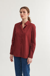 Basic Apparel Vilde Classic Shirt Bordeaux Truffle