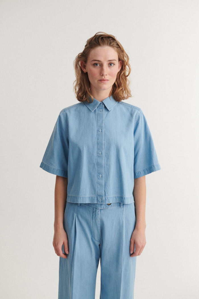 Basic Apparel Cody SS Shirt - Light Wash