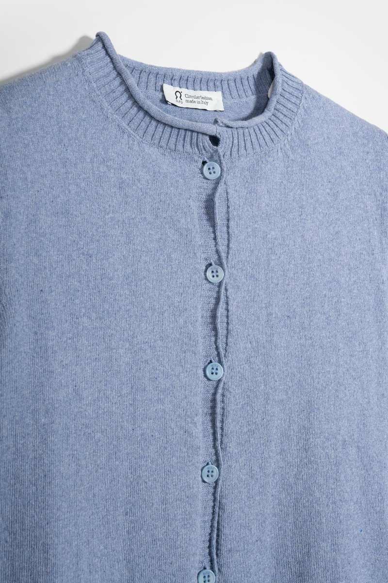 Rifo Leda Women's Medium Sleeve Recycled Cotton Cardigan Blue