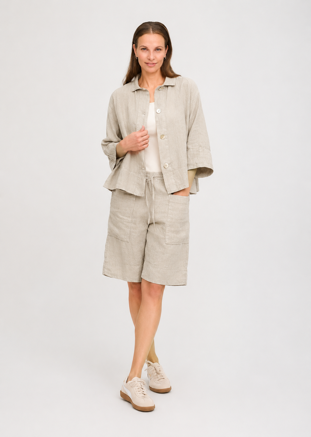 By basics - Lab Coat Blouse - Bone