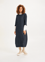 By Basics - Dress Long W/ Cuttings - Midnight Blue