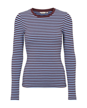 Basic Apparel - Ludmilla LS Tee - Bordeaux / Frozen fjord