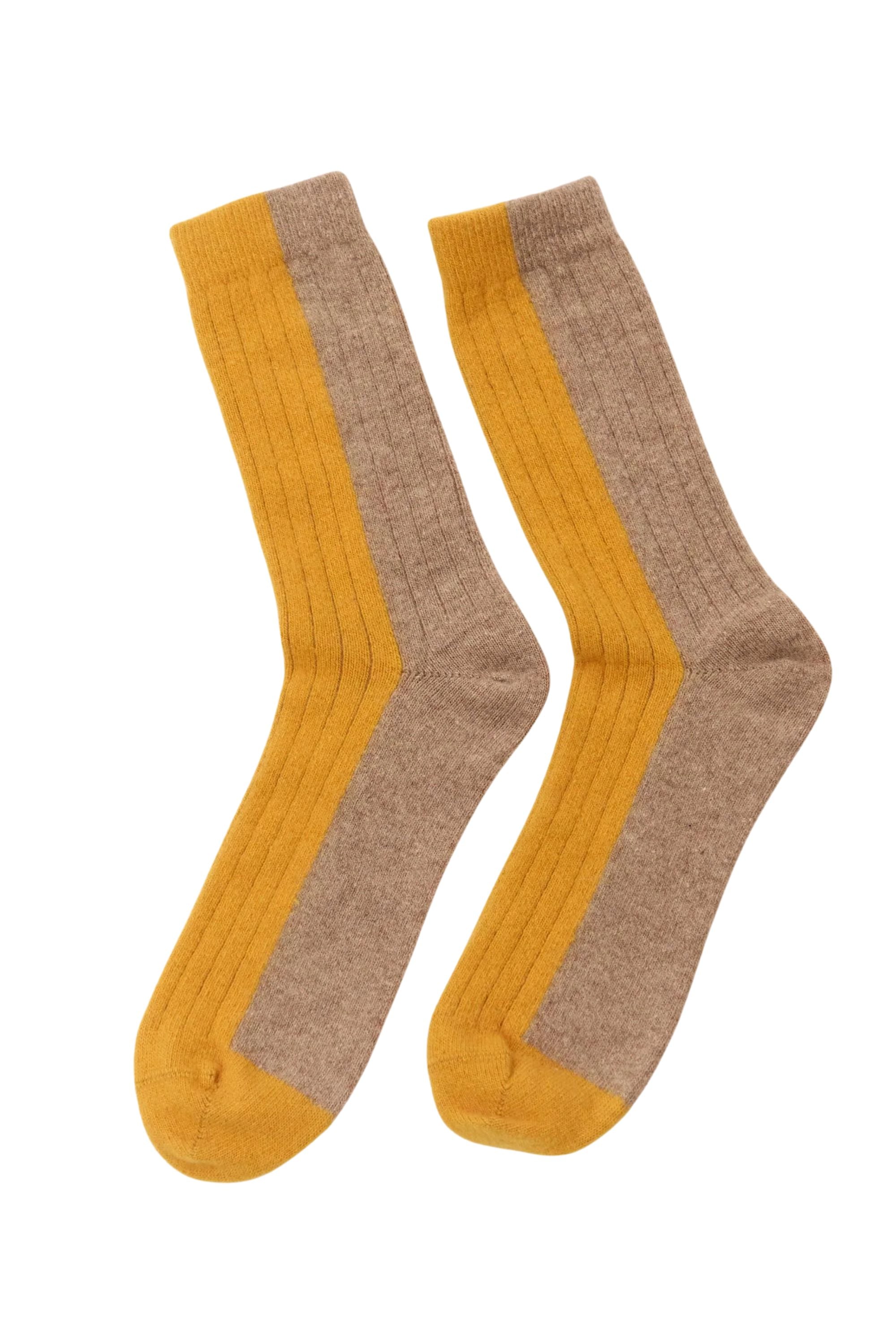 Suite13Lab - Bicolor Wool Socks - Mustard