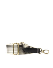 O MY BAG - Checkered Webbing Strap Classic Leather - Black
