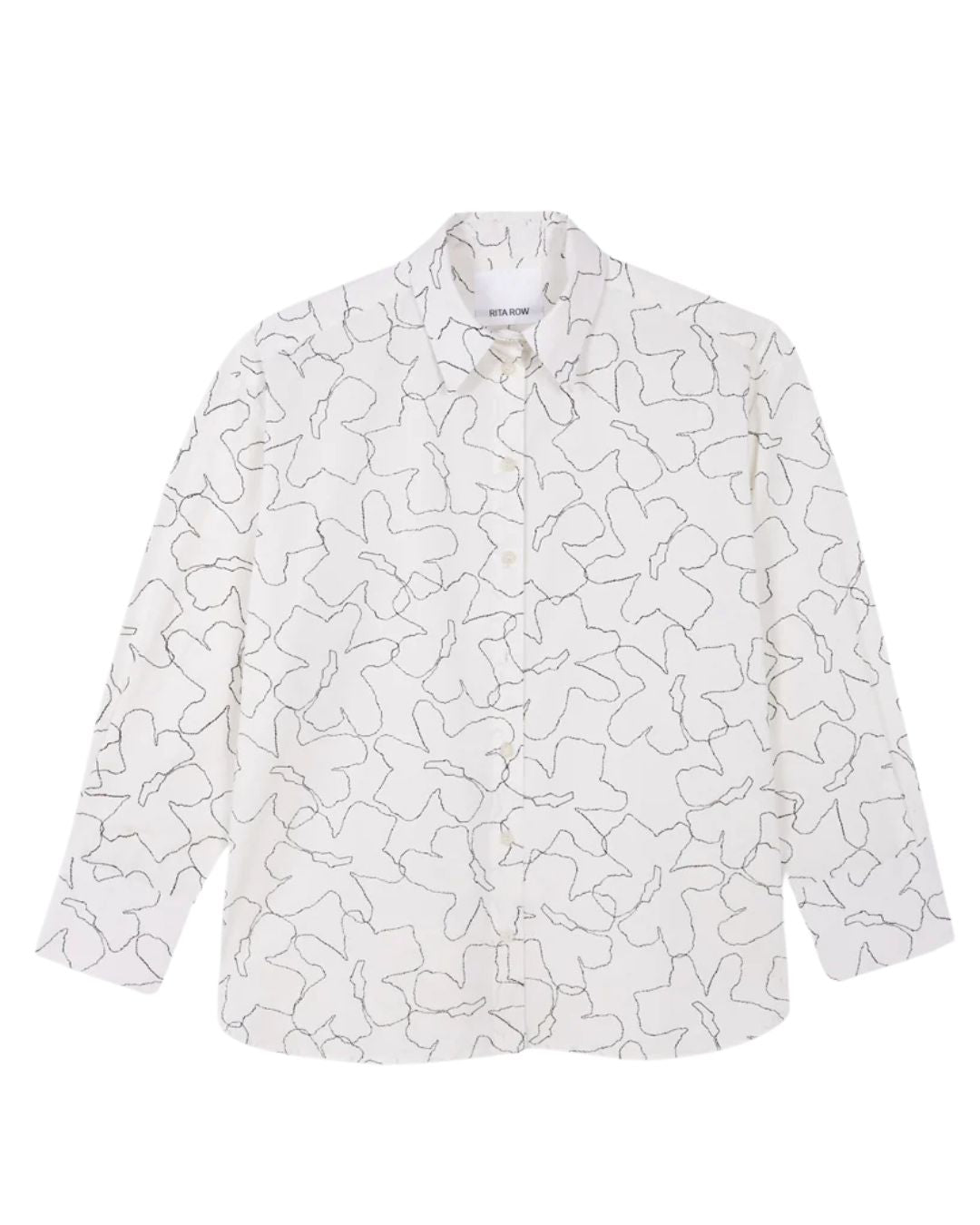Rita Row - Brit Shirt Flowers - White