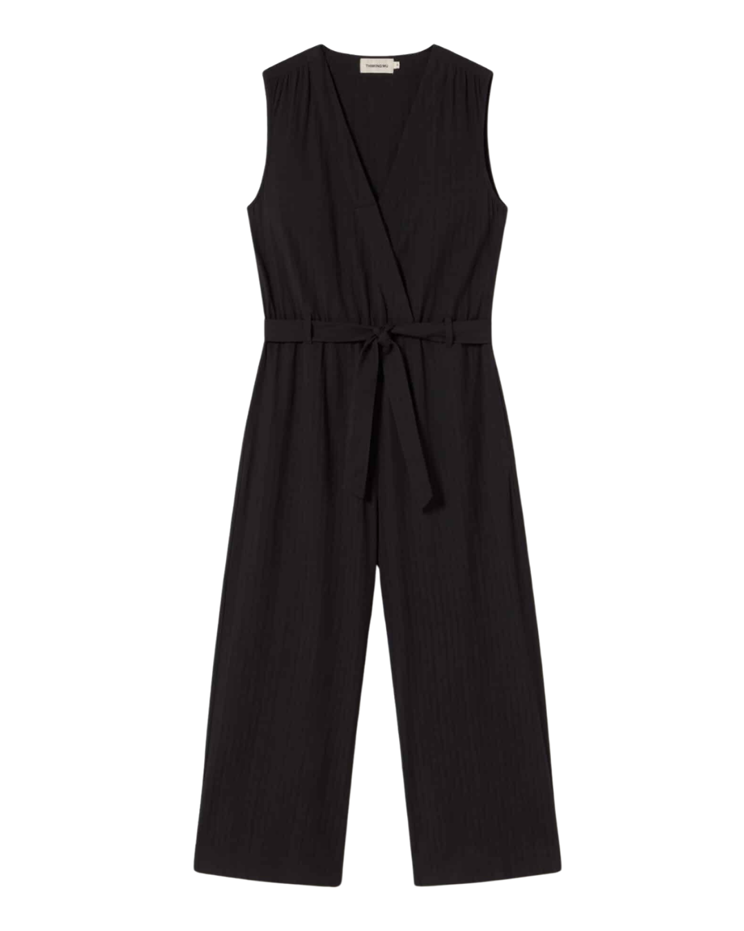 Thinking Mu - Winona Jumpsuit - Black Seersucker