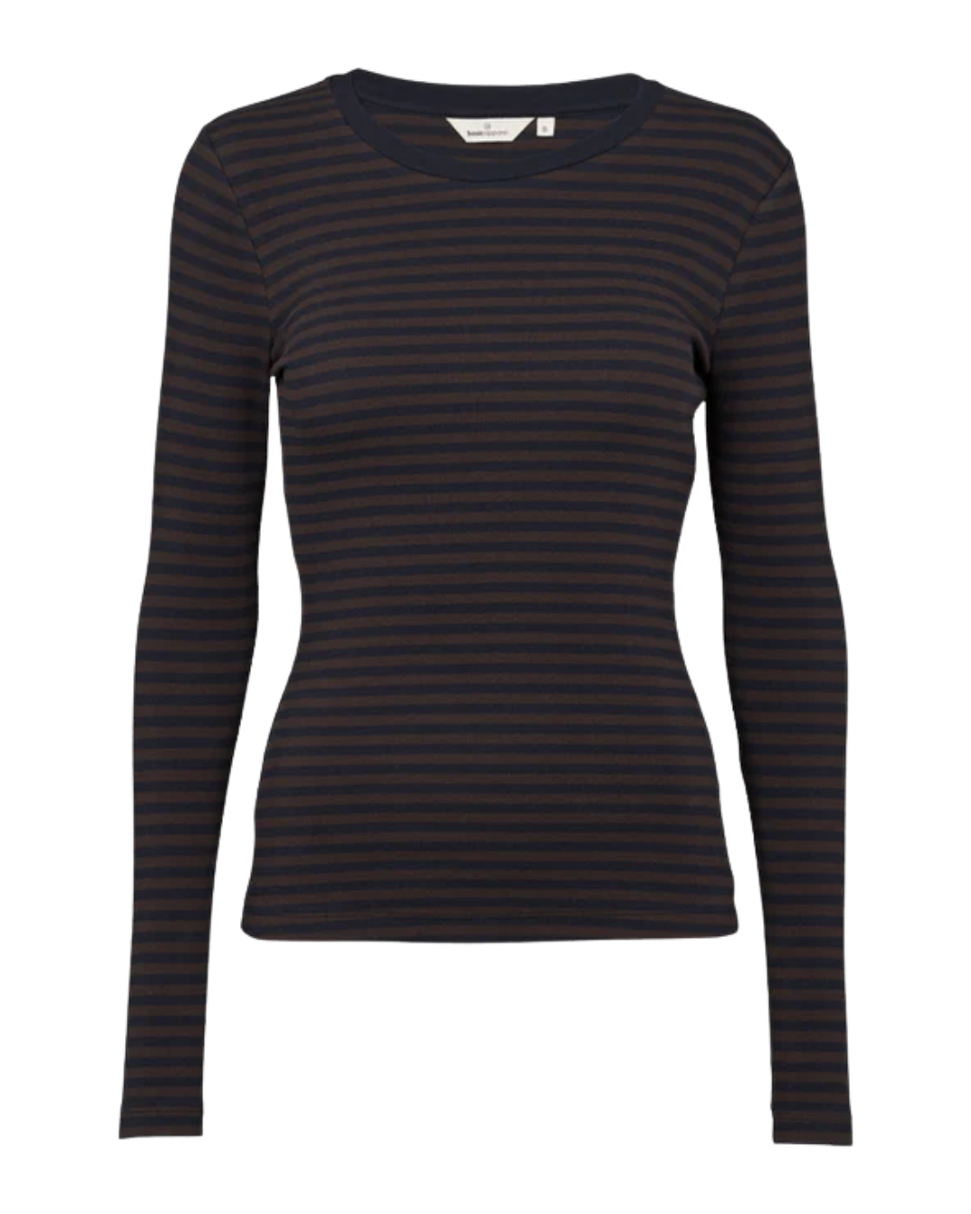 Basic Apparel - Ludmilla LS Tee - Chocolate Torte/Black