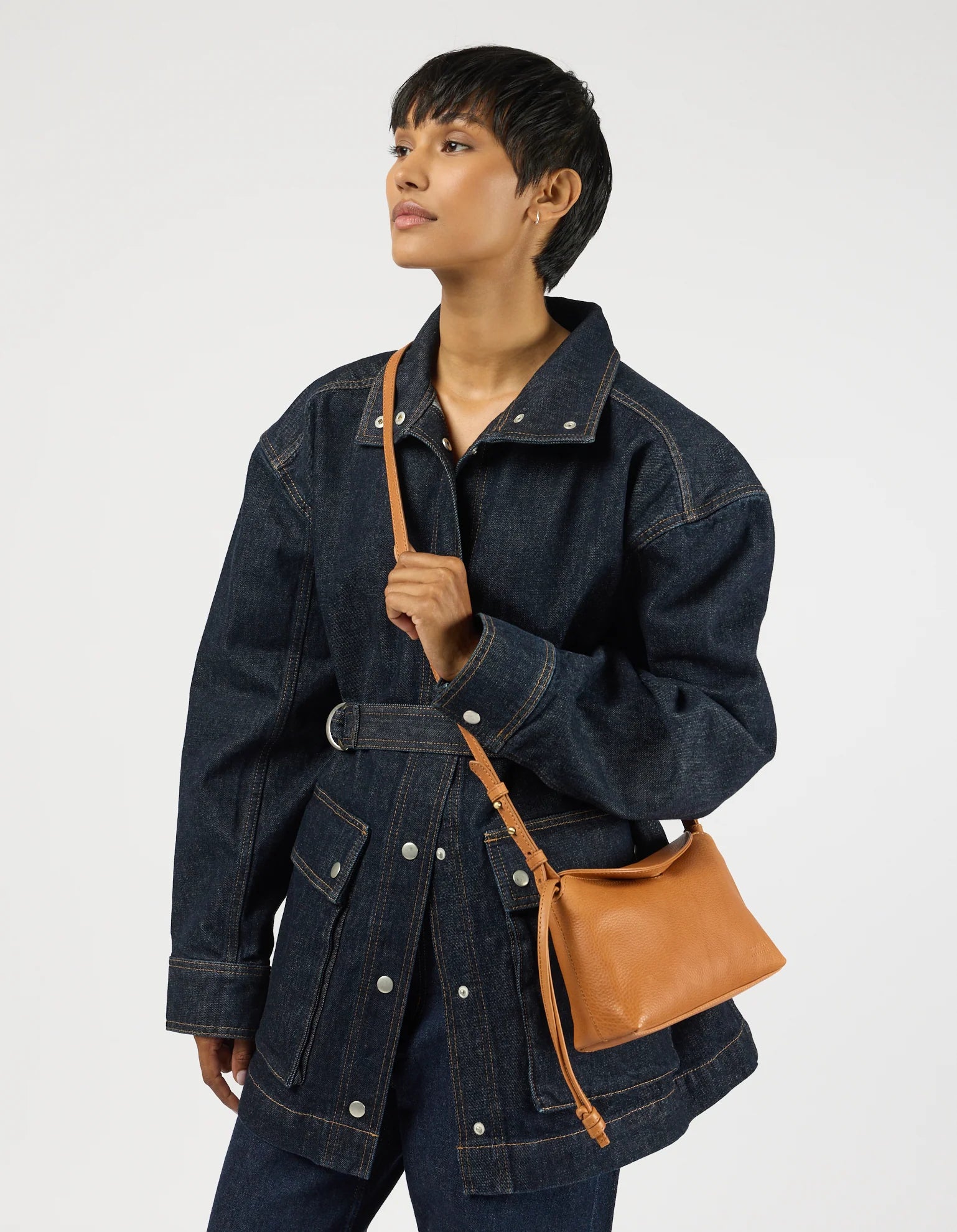 O MY BAG Sienna Mini Soft Grain Leather - Wild oak