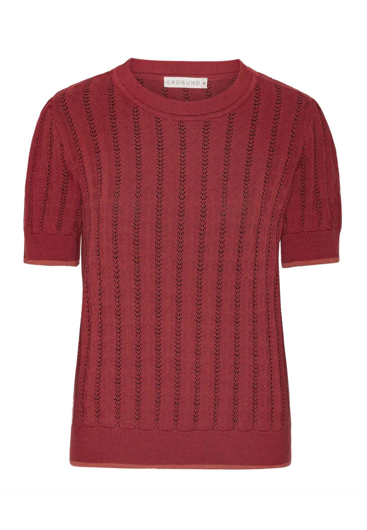 Grobund - Almine Knit Tee - Rust Red