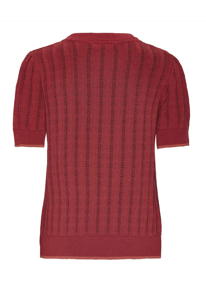 Grobund - Almine Knit Tee - Rust Red