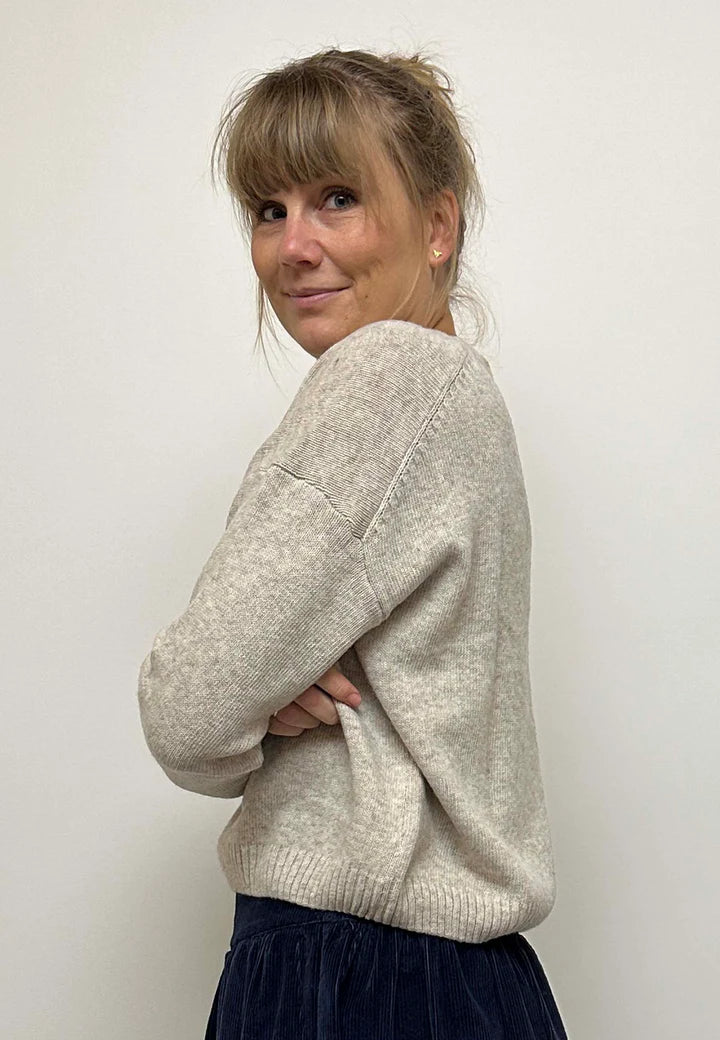 Grobund - Laura Uldsweater - Beige Melange
