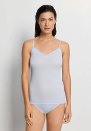 Hanro - Cotton Seamless Spaghetti Top (1601) - Dove Blue
