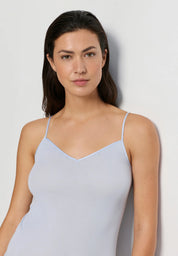 Hanro - Cotton Seamless Spaghetti Top (1601) - Dove Blue
