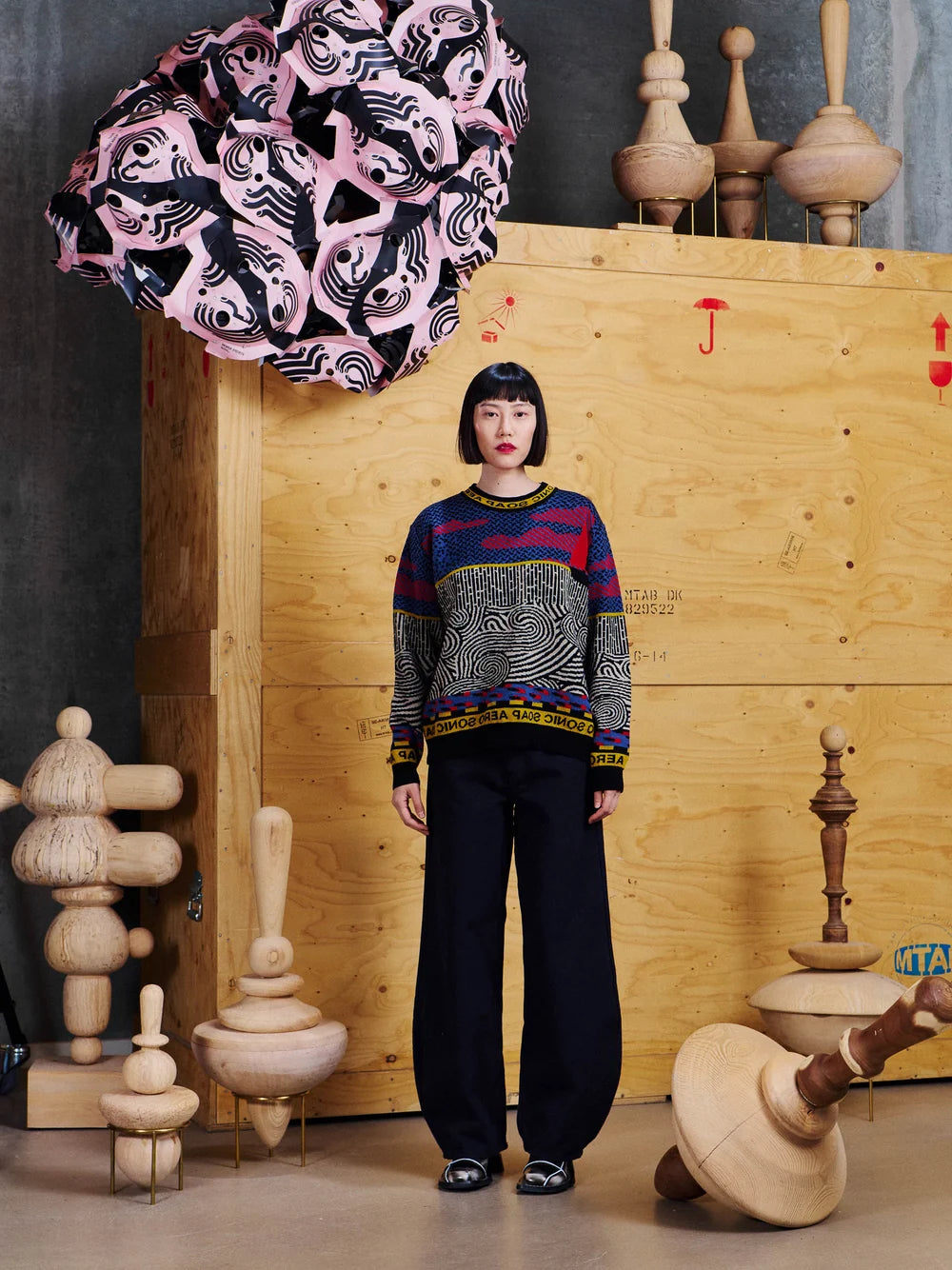 Henrik Vibskov Sail Knit Sweat - Stormy Sea