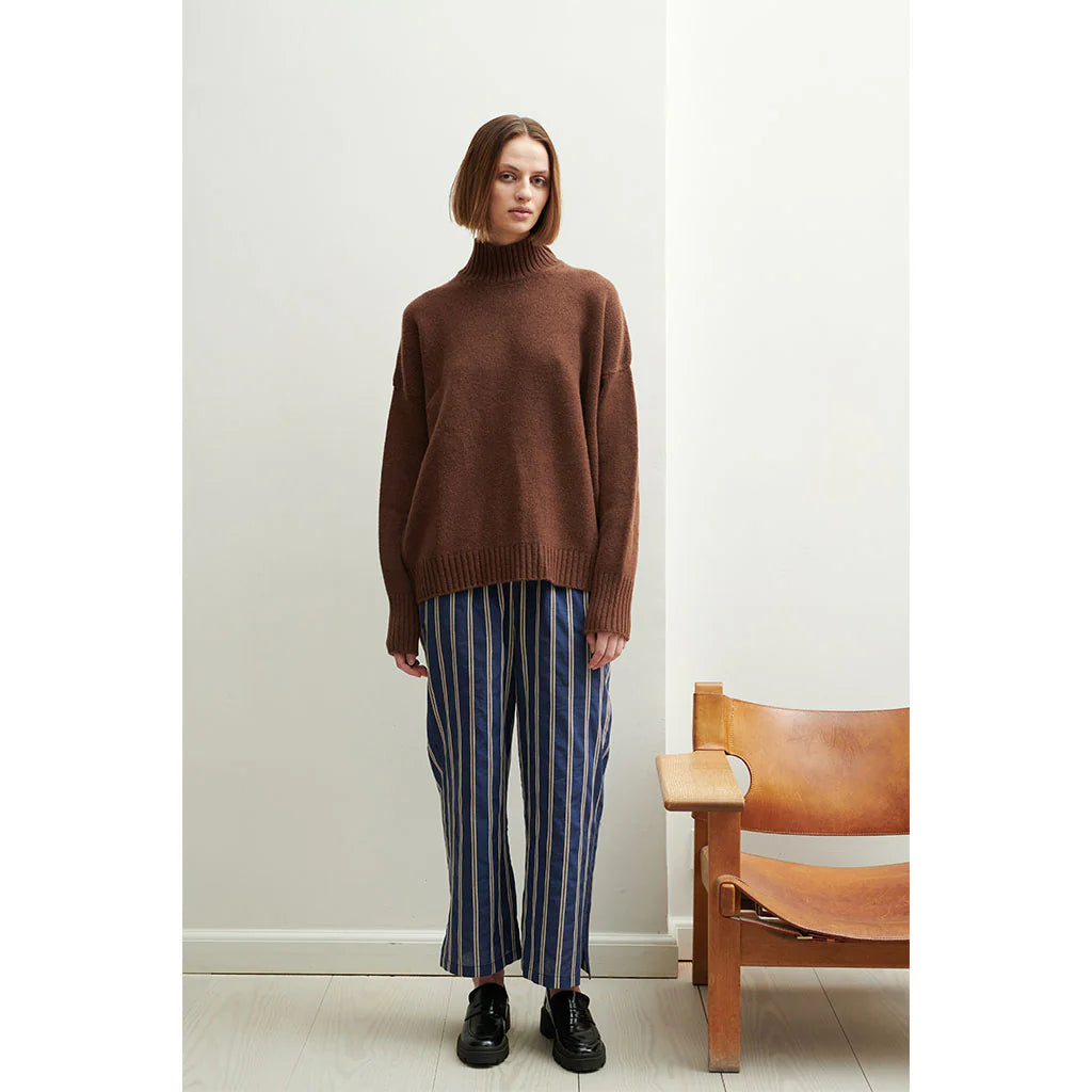 Schulz by Crowd Bonni lambswool high-neck knit sweater brown