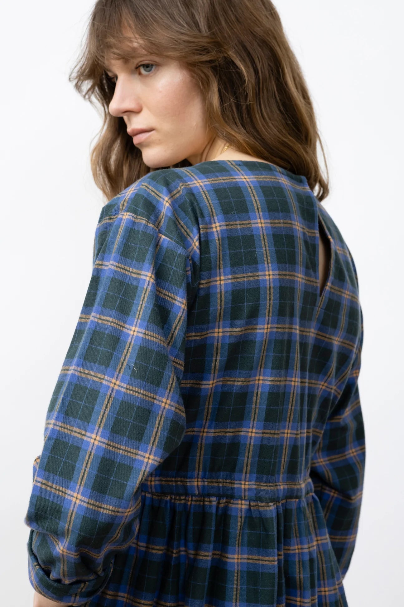 Jungle Folk Liv Long-sleeved Ruffle Dress Checkered